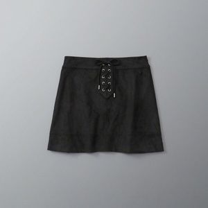 Abercrombie Faux Suede Lace-Up Skirt